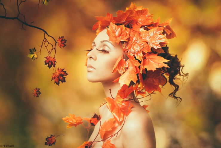 Осень красивая женщина