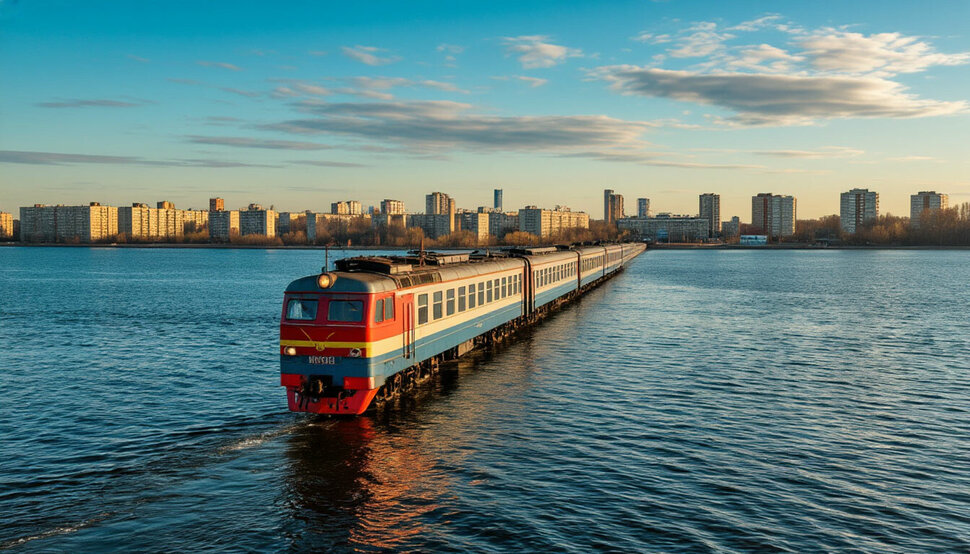 Поезд, море