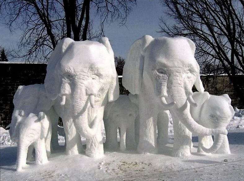 скульптуры из снега своими руками фото