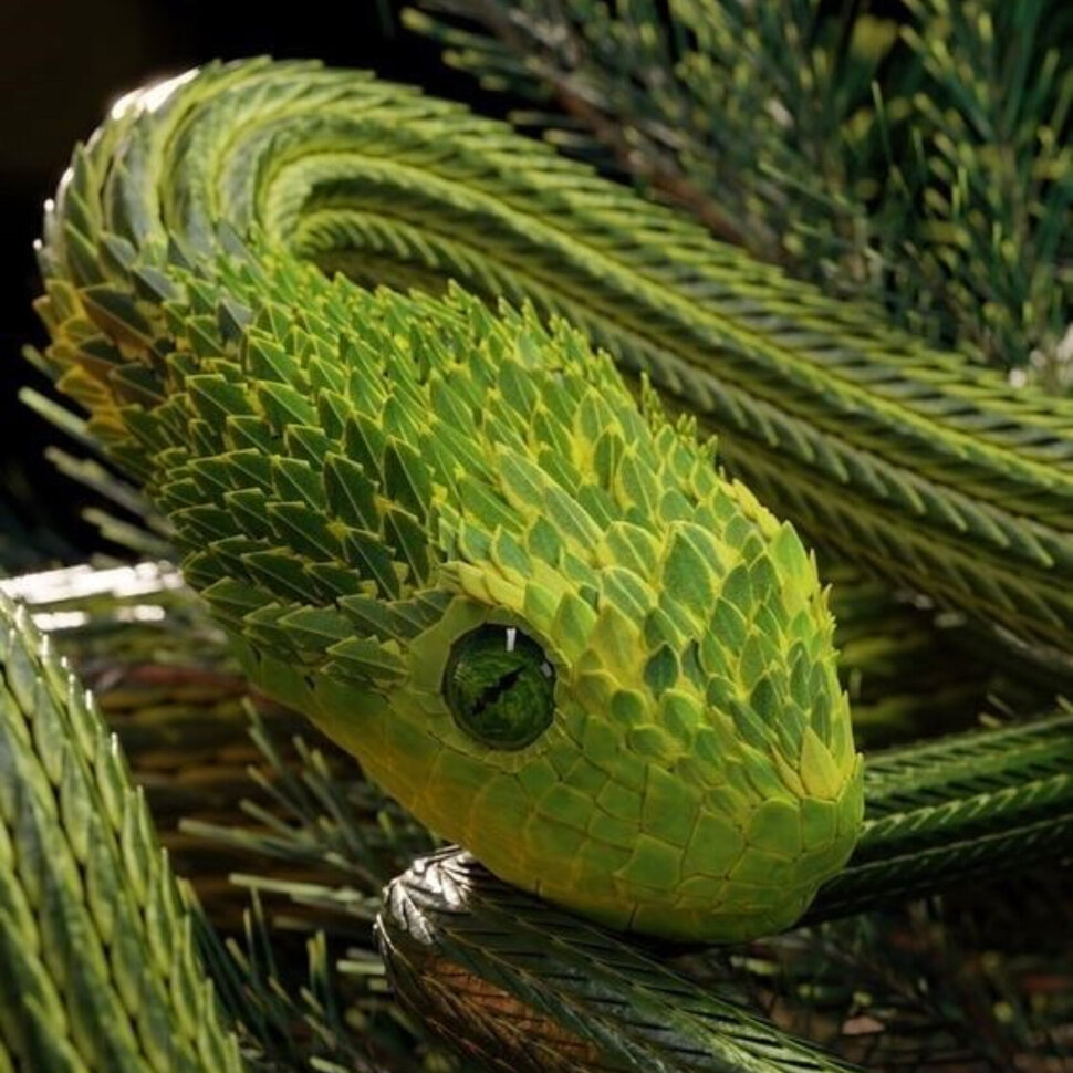 Цветная фотография змеи и отравление попугая