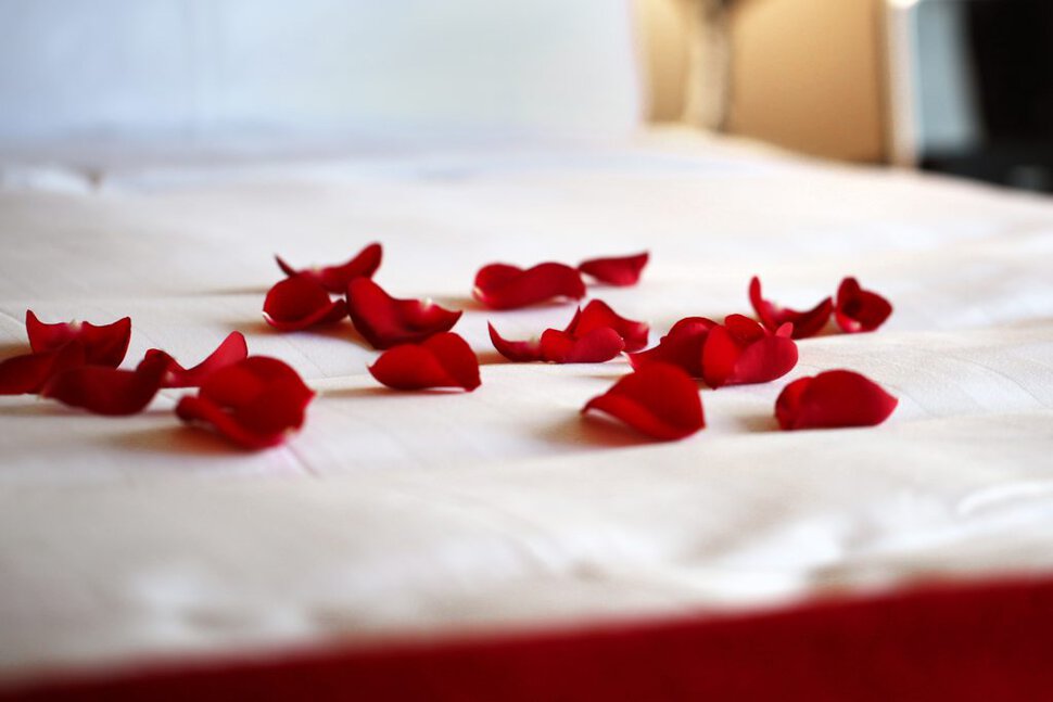 Лепестки роз на постели и одиночество