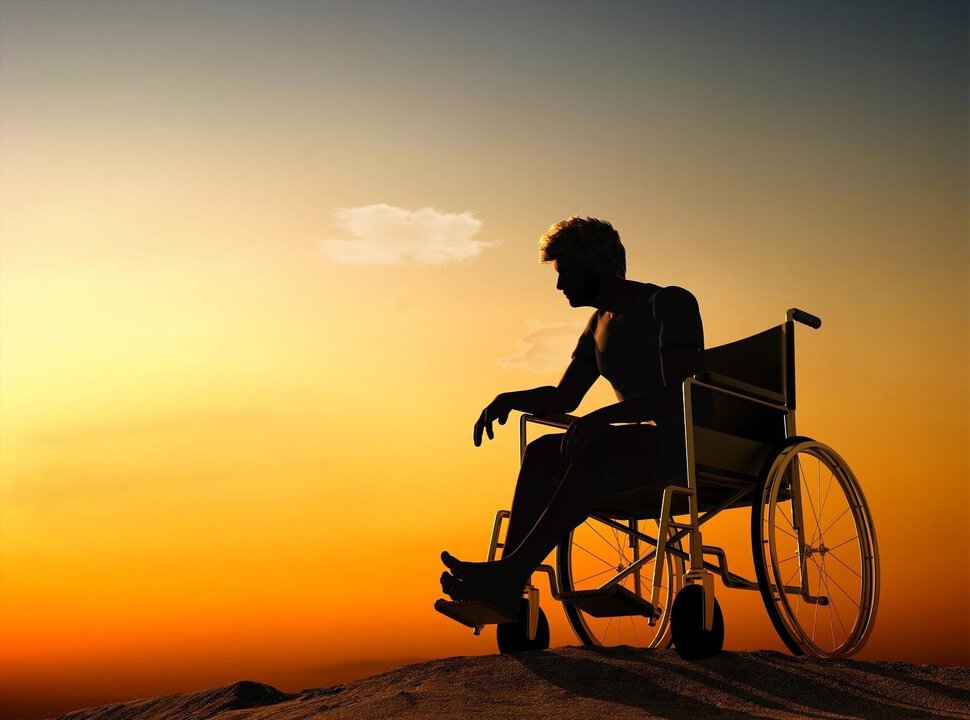 Инвалид в коляске. Выздоровление