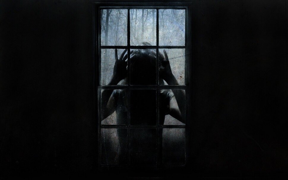 Изуродованная женщина в окне