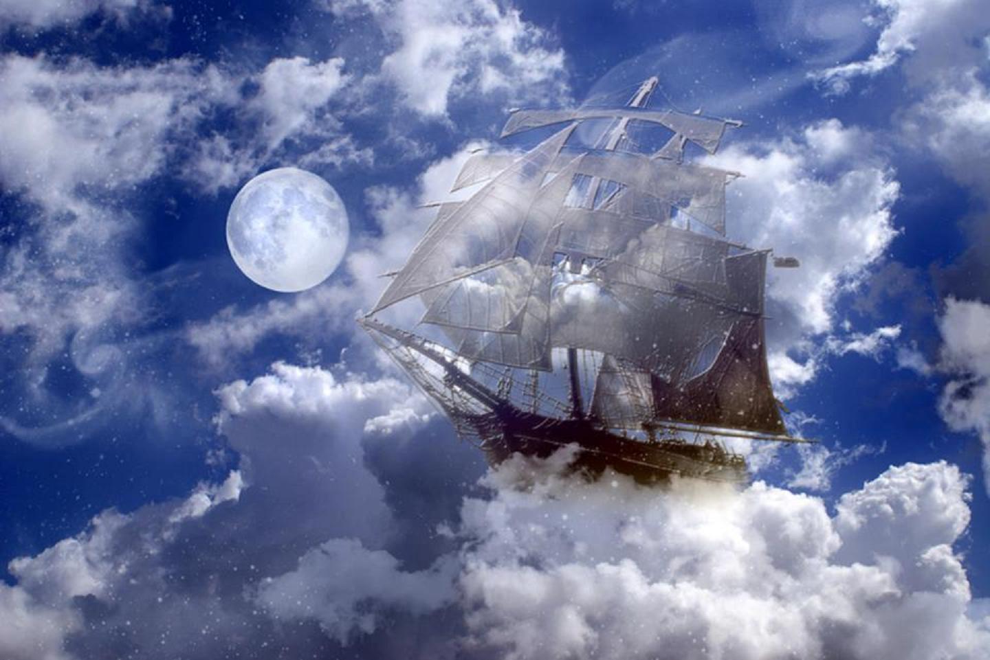 Ветром дуют паруса. Корабль в облаках. Корабль в небе. Мечта картинки. Небесный корабль.