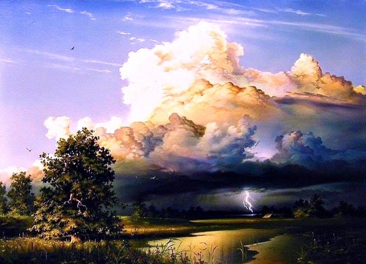 Образ бури в стихотворении в бурю. Пейзажи художника Сергея Ковальчука.