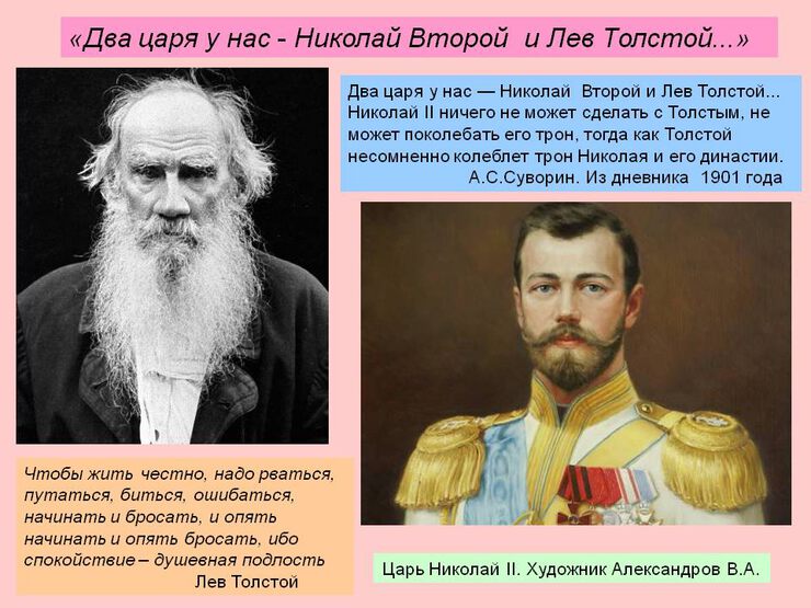 Лев Толстой и Николай Второй