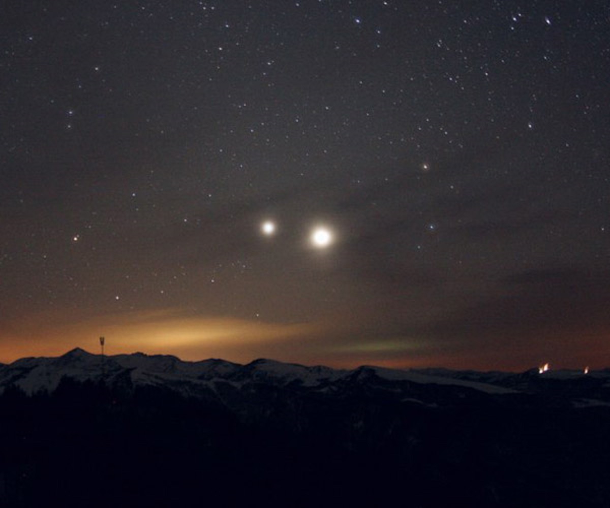 Какую планету называют вечерней звездой. Огни Долины Хессдален. Юпитер и земля.