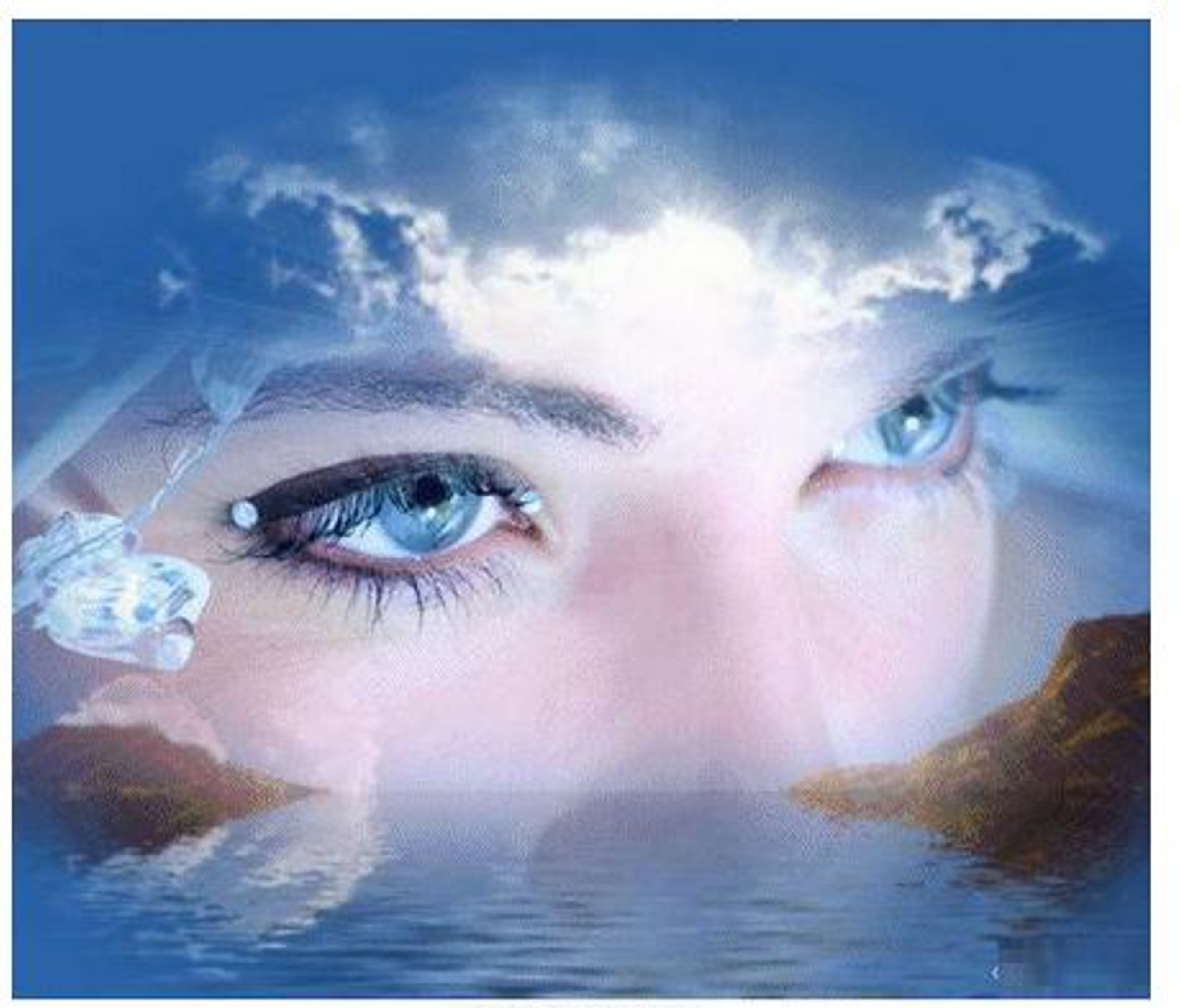 Его глаза напротив цвета моря. Синие глаза. Глаза женщины. Женские глаза на фоне природы. Красивые женские глаза.